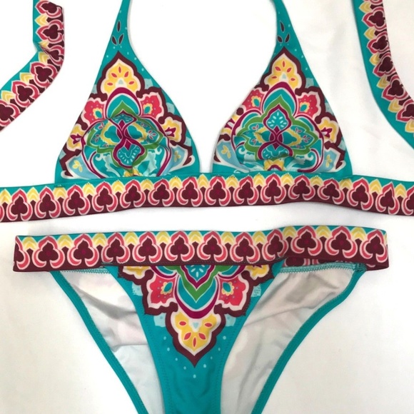 Victoria's Secret Other - Victorias Secret blue multicolor aztec bikini Med